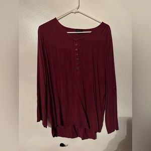 a.n.a Maroon Blouse | Simple Casual Blouse | Size Petite Medium